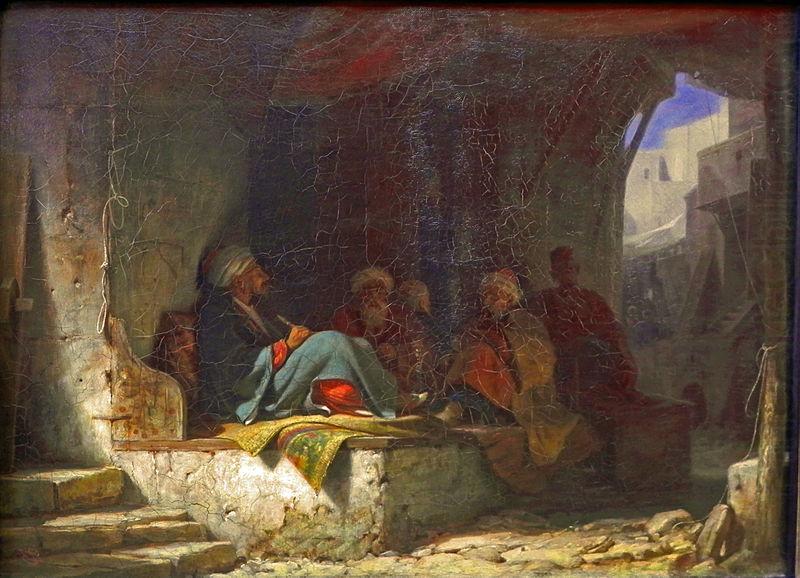 Turken in einem Kaffeehaus, Carl Spitzweg